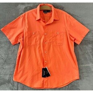 Polo Ralph Lauren Men's Classic Fit Washed Poplin Shirt Orange Size L